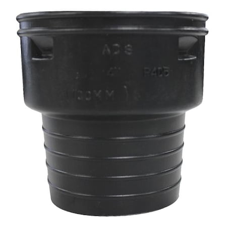 Advanced Drainage Systems ADS 4807988 6 x 4 in. Dia. Snap Polyethylene Corrugated-to-Clay Pipe Adapter 4807988